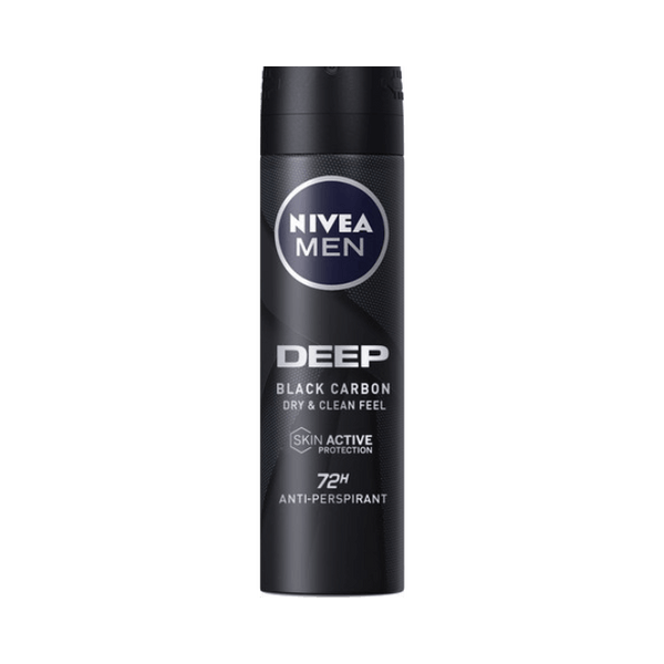 nivea men deep black carbon דאודורנט ספריי דיפ לגבר