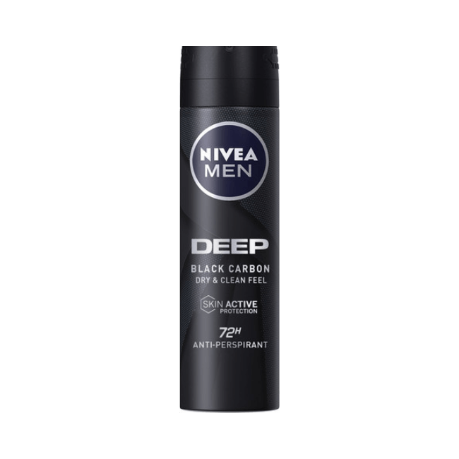 nivea men deep black carbon דאודורנט ספריי דיפ לגבר